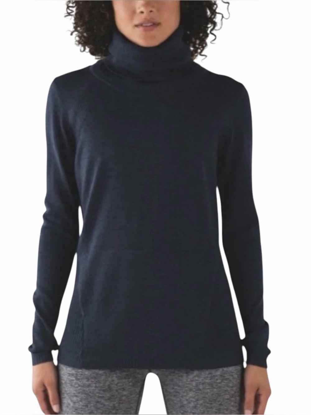 Lululemon Navy Blue Merino Wool Sweet & Savasana Turtleneck Sweater Size 8